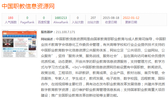 中国职业教育信息资源网是什么网站？主要栏目及功能