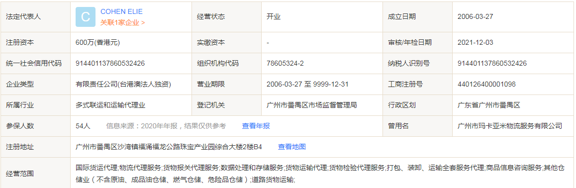 玛卡亚米国际货运代理公司简介 涉及物流代理服务
