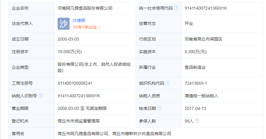 河南阿凡提食品股份有限公司简介