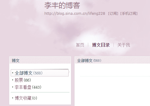 李丰新浪博客：财经名博 李丰解盘