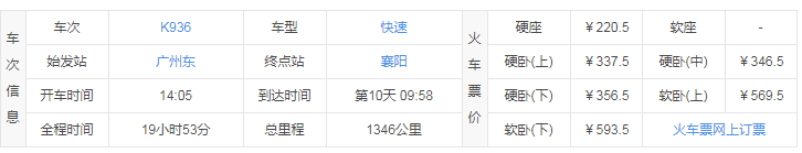 k936次列车时刻表 K936次列车途经车站