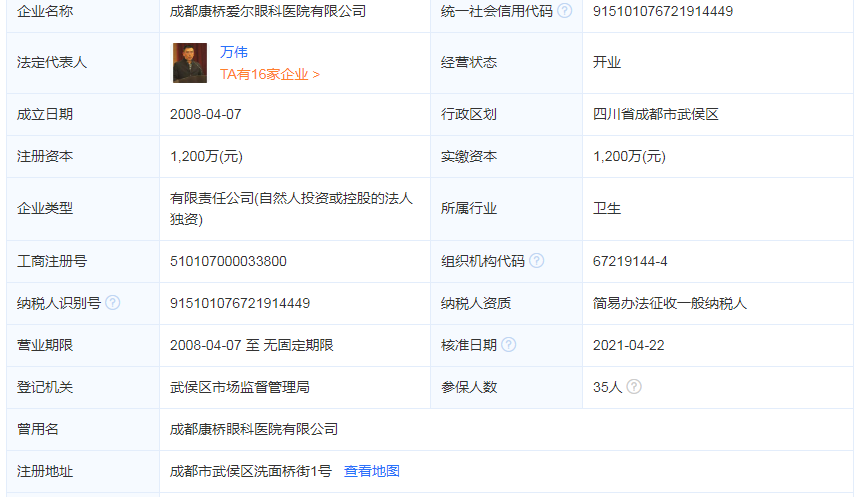 成都康桥爱尔眼科医院有限公司简介